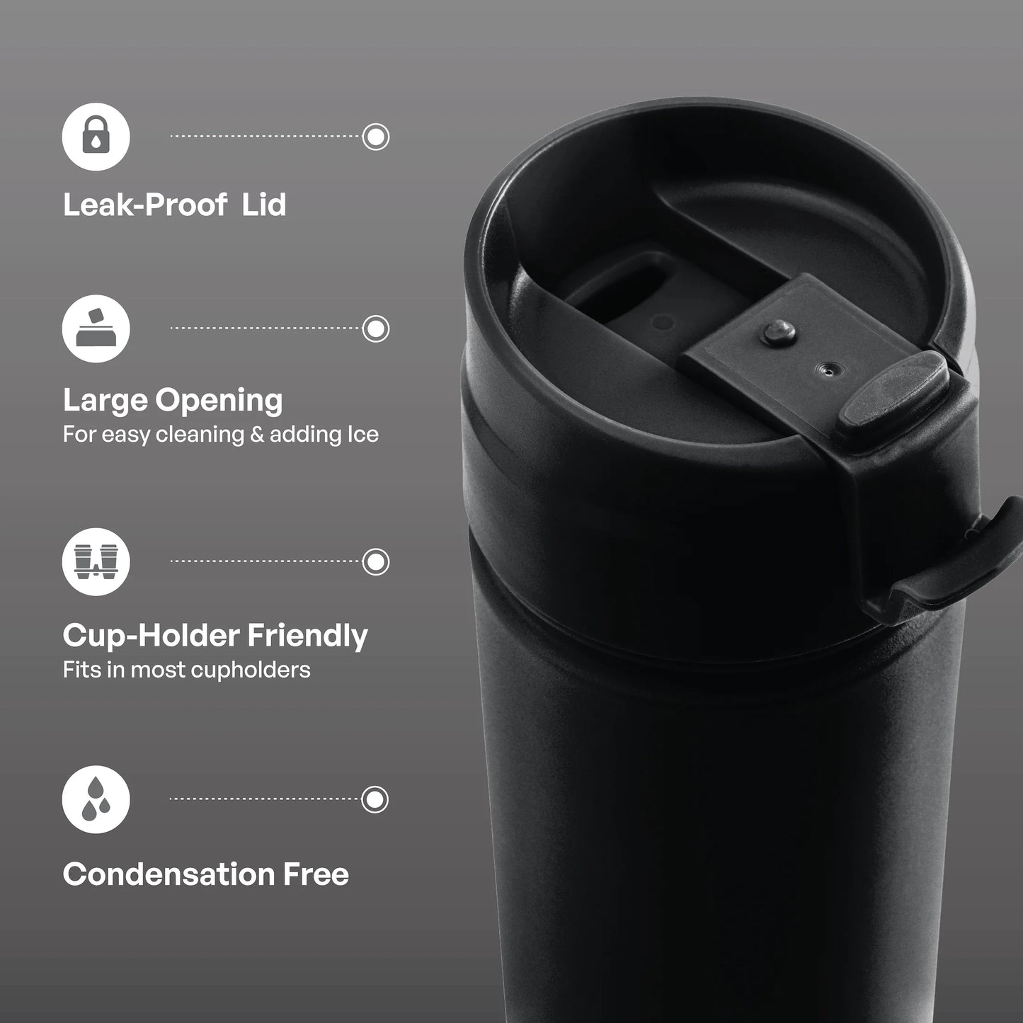 Stainless Steel Ranger Coffee Travel Mug 18 Oz, Black