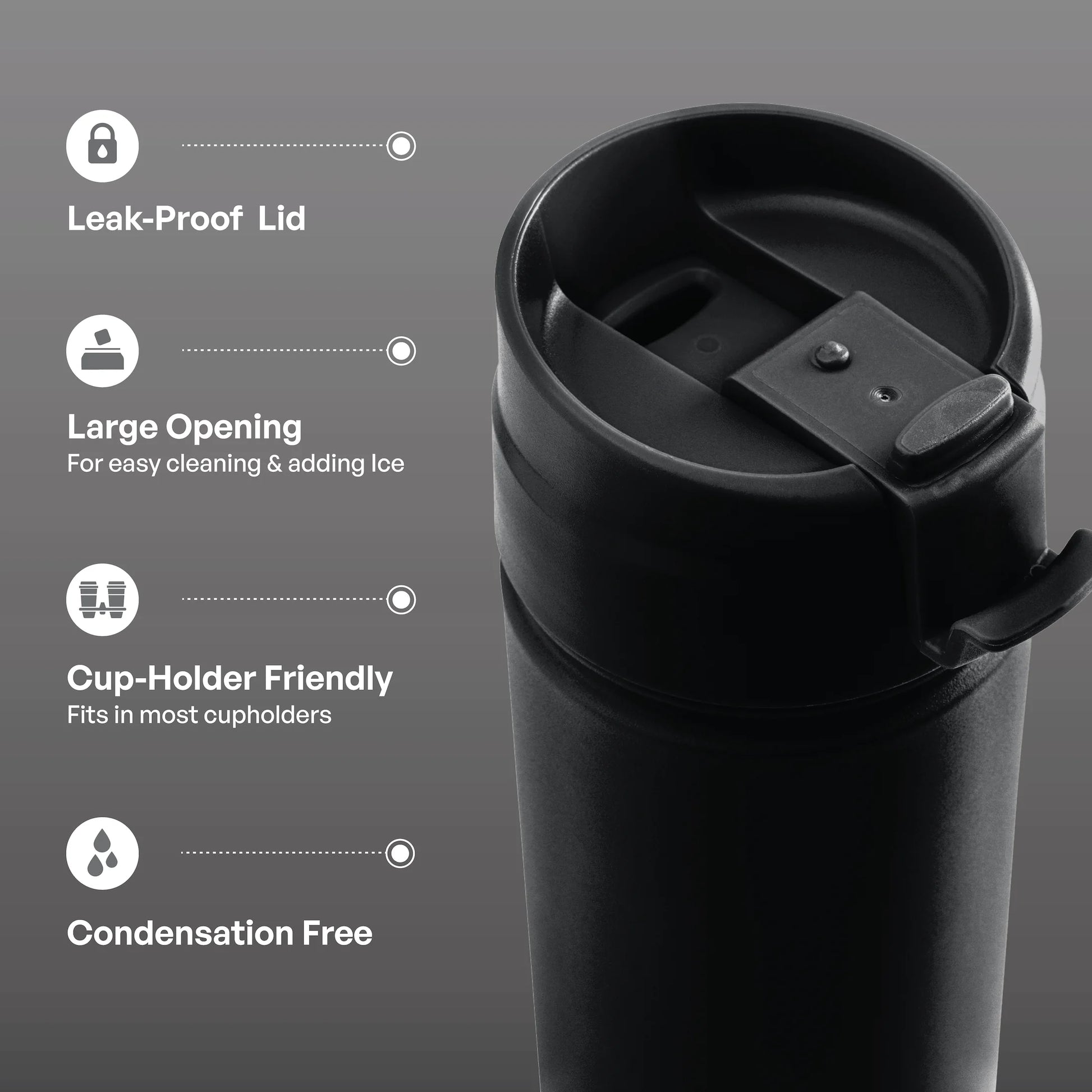 Stainless Steel Ranger Coffee Travel Mug 18 Oz, Black